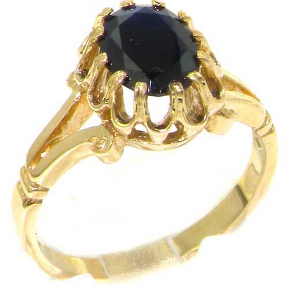 2277.11.jpg Solid Yellow Gold Natural Sapphire Womens Solitaire Ring