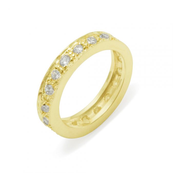 Yellow Gold Natural Diamond Womens Eternity Ring