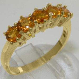 Yellow Gold Natural Citrine Womens Eternity Ring