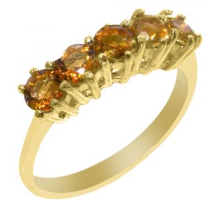 Yellow Gold Natural Citrine Womens Eternity Ring