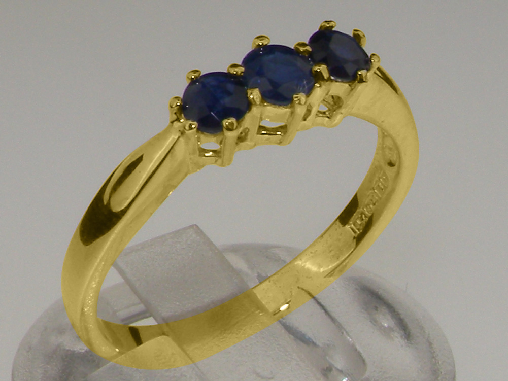 4065.11-1.jpg Yellow Gold Natural Sapphire Womens Trilogy Ring