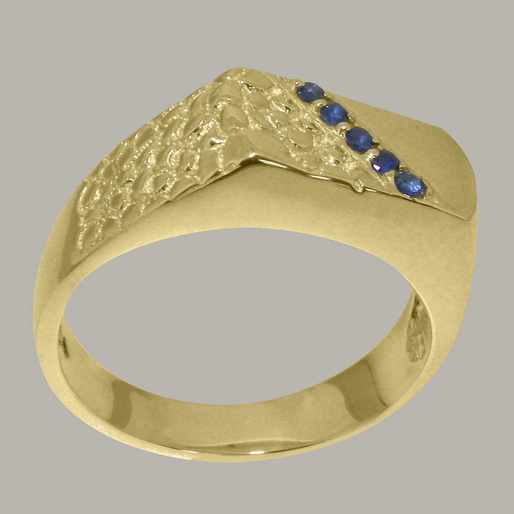 4107.8_3.jpg Solid Yellow Gold Natural Sapphire Mens band Ring