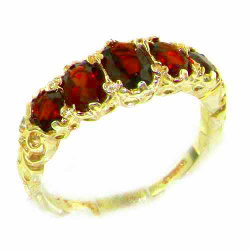 High Quality Solid 14ct Yellow Gold Natural Garnet English Victorian Ring High Quality Solid 14ct Yellow Gold Natural Garnet English Victorian Ring
