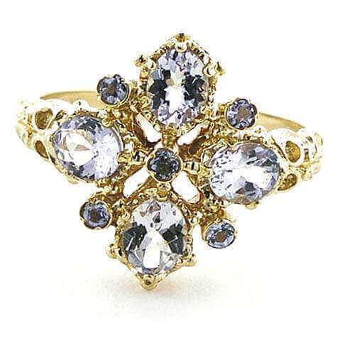 <b>9ct Gold 9 Stone Tanzanite Ring<p>Free P&P 9ct Gold 9 Stone Tanzanite RingFree P&P