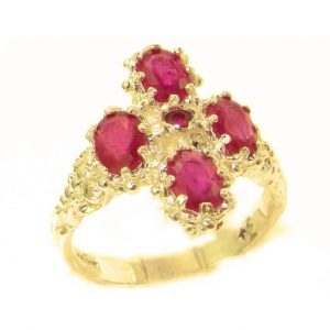 Victorian Design Solid 9ct Gold Natural Ruby Ring