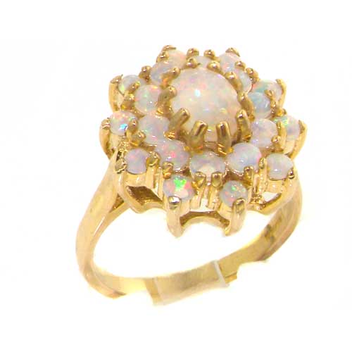 Fabulous Solid 14ct Yellow Gold Natural Opal 3 Tier Large Cluster Ring Fabulous Solid 14ct Yellow Gold Natural Opal 3 Tier Large Cluster Ring