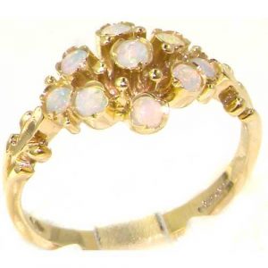 9ct Gold Rosette Set Opal Ring
