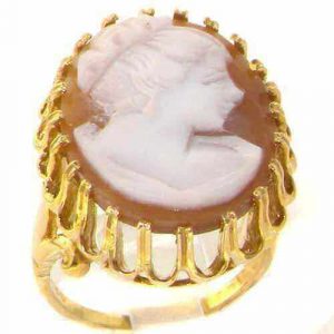 9ct Gold Large Profile Cameo Ring