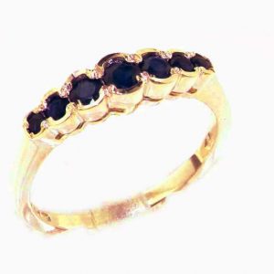 High Quality Solid 9ct Gold Ladies Natural Sapphire Contemporary Style Eternity Band Ring