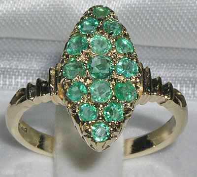 9ct Gold Art Deco Style Multi Emerald Ring 9ct Gold Art Deco Style Multi Emerald Ring