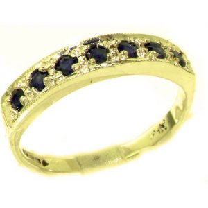 Solid 9ct Gold Ladies Natural Sapphire Eternity Band Ring