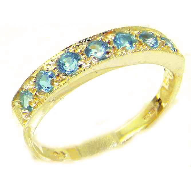 Solid 9ct Gold Ladies Natural Blue Topaz Eternity Band Ring - Finger Sizes K to Y Available Solid 9ct Gold Ladies Natural Blue Topaz Eternity Band Ring - Finger Sizes K to Y Available