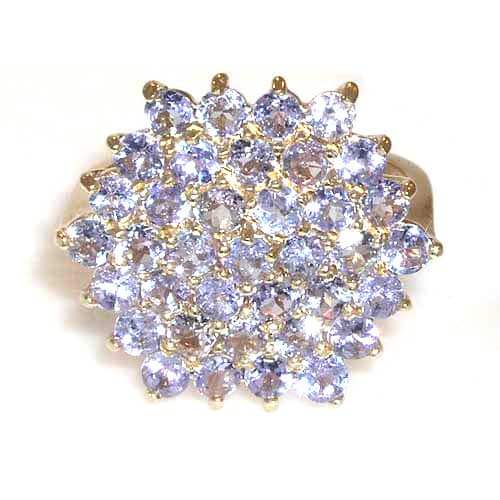 9ct Gold Ladies Large Tanzanite Cluster Ring 9ct Gold Ladies Large Tanzanite Cluster Ring