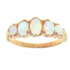 9ct Rose Gold Luxury Vibrant Opal Eternity Band Ring