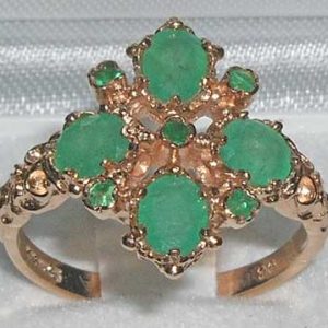 9ct Rose Gold Emerald Ring