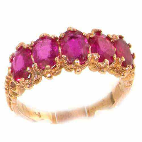 <b>9ct Rose Gold Ruby 5 Stone Ring<p>Free P&P 9ct Rose Gold Ruby 5 Stone RingFree P&P