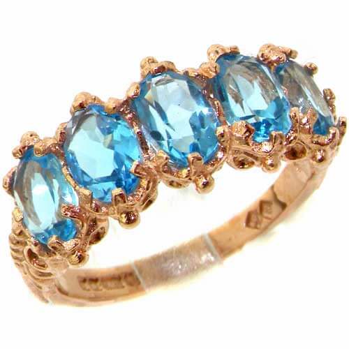 9ct Rose Gold Blue Topaz Ring 9ct Rose Gold Blue Topaz Ring