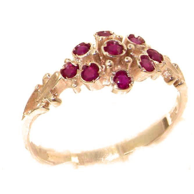 Unusual Solid 9ct Rose Gold Natural Ruby Ring Unusual Solid 9ct Rose Gold Natural Ruby Ring