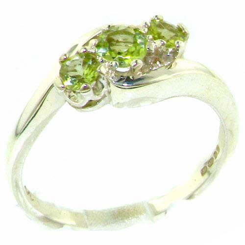 Meadowlark Wave Parallel Ring - Sterling Silver and Peridot main image 1