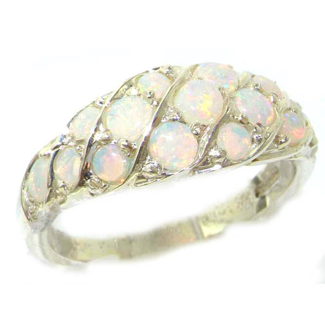 Luxury Ladies Solid Sterling Silver Natural Fiery Opal Band Ring Luxury Ladies Solid Sterling Silver Natural Fiery Opal Band Ring