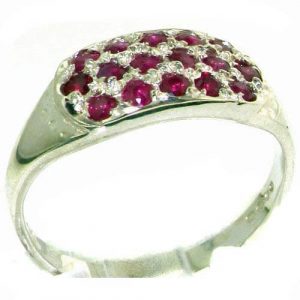 High Quality Solid Sterling Silver Vibrant Red Natural Ruby Ring