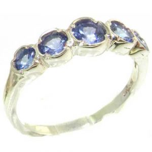 Genuine Solid Sterling Silver Natural Vibrant Tanzanite Womens High Quality Ring