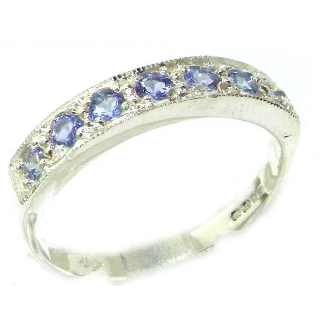 Solid K8K 14ct White Gold Ladies Natural Tanzanite Eternity Band Ring Solid K8K 14ct White Gold Ladies Natural Tanzanite Eternity Band Ring
