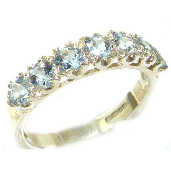 Sterling Silver Aquamarine Eternity Ring