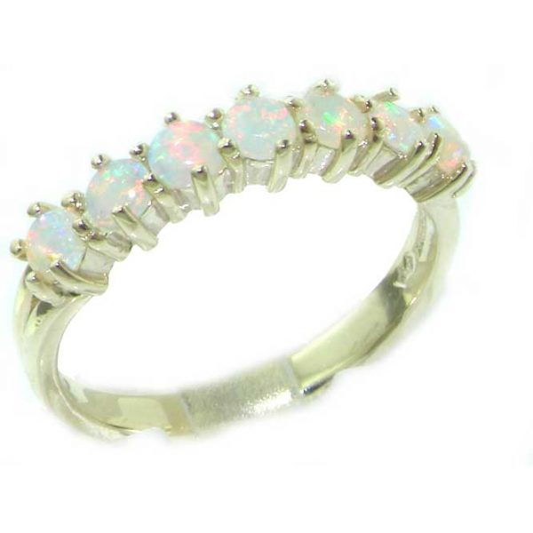 White Gold Opal Eternity Ring
