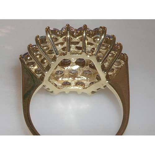 9ct Gold Ladies Large Tanzanite Cluster Ring