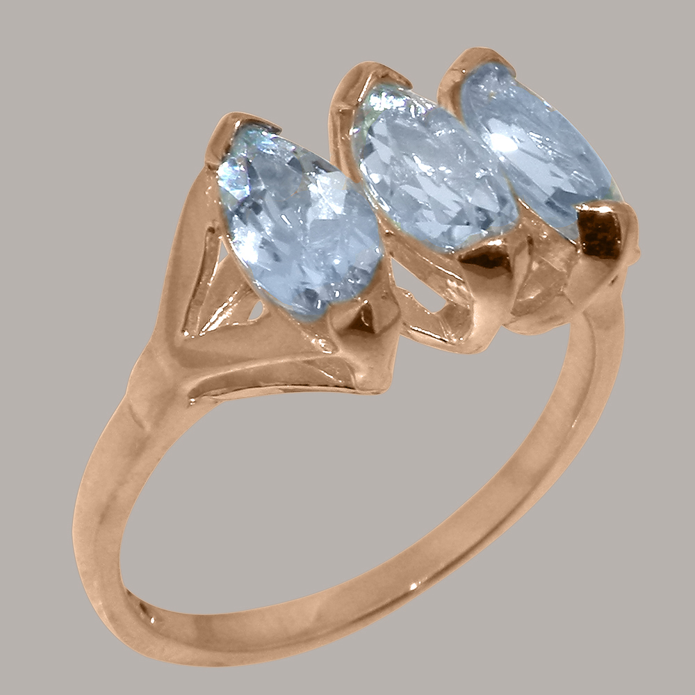 r117.82_1.jpg Rose Gold Natural Aquamarine Womens Trilogy Ring