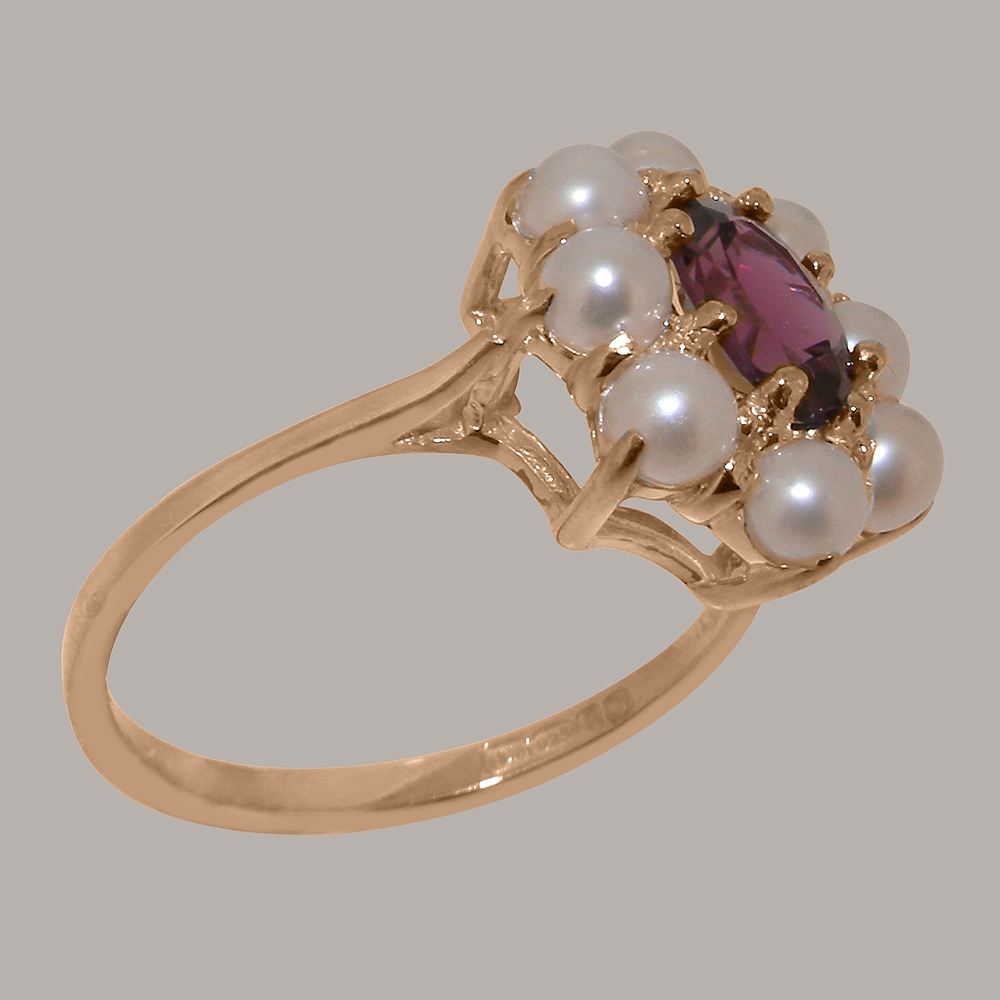 r2140.64.17_2.jpg Rose Gold Natural Garnet & Cultured Pearl Womens Cluster Ring