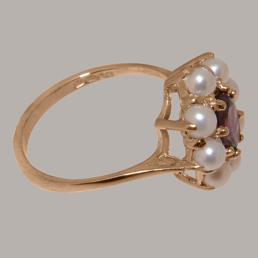 r2140.64.17_3.jpg Rose Gold Natural Garnet & Cultured Pearl Womens Cluster Ring