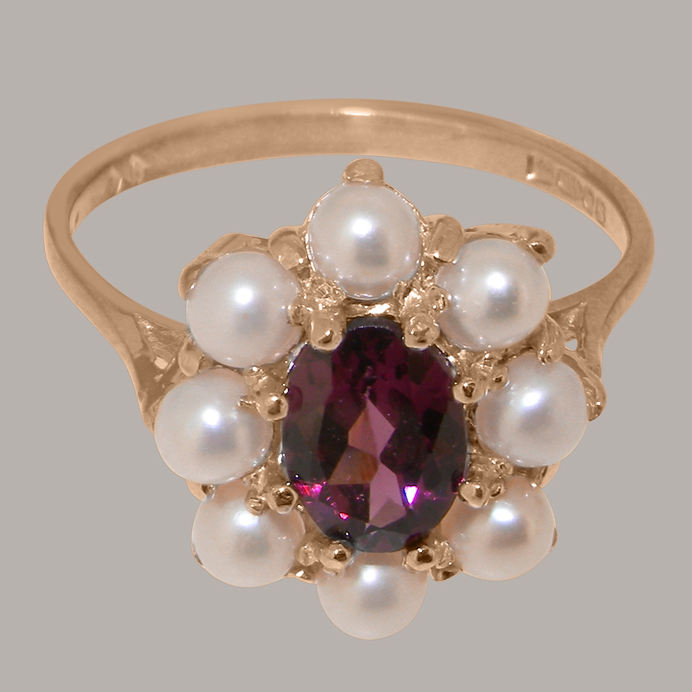 r2140.64.17_4.jpg Rose Gold Natural Garnet & Cultured Pearl Womens Cluster Ring