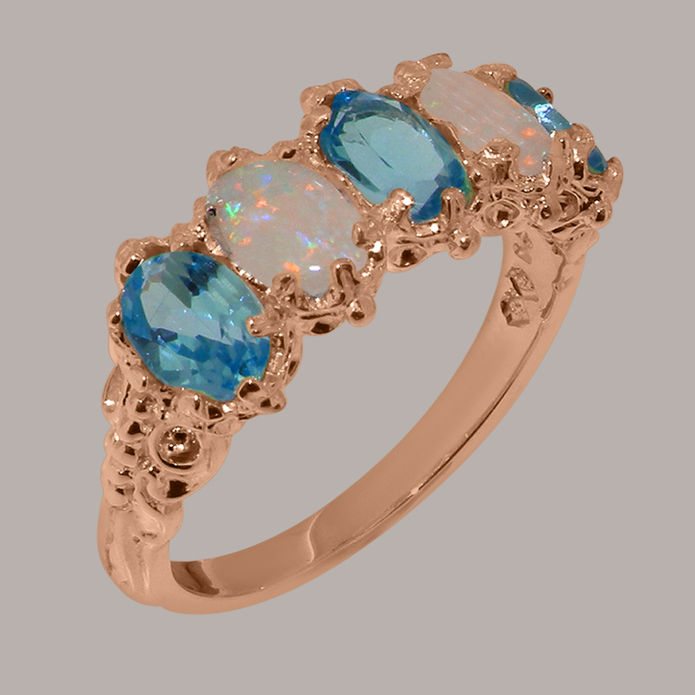 r2168.127.4_1.jpg Rose Gold Natural Blue Topaz & Opal Womens Eternity Ring