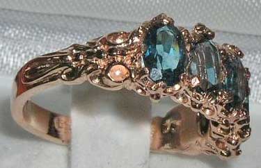9ct Rose Gold Blue Topaz Ring