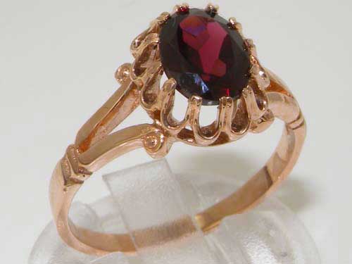 r2277.3-1.jpg Solid Rose Gold Natural Garnet Womens Solitaire Ring