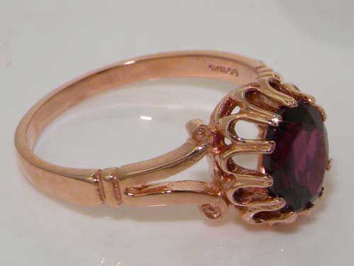 r2277.3_3.jpg Solid Rose Gold Natural Garnet Womens Solitaire Ring