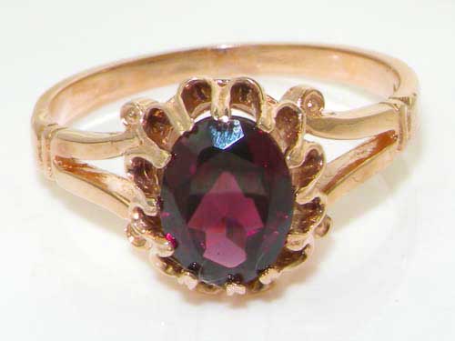r2277.3_4.jpg Solid Rose Gold Natural Garnet Womens Solitaire Ring