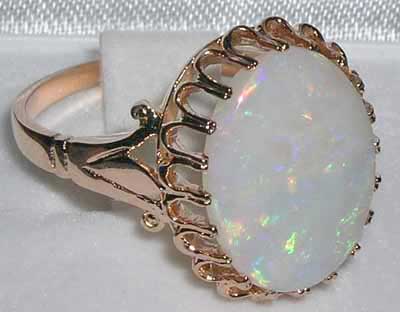 9ct Rose Gold Large Opal Ring