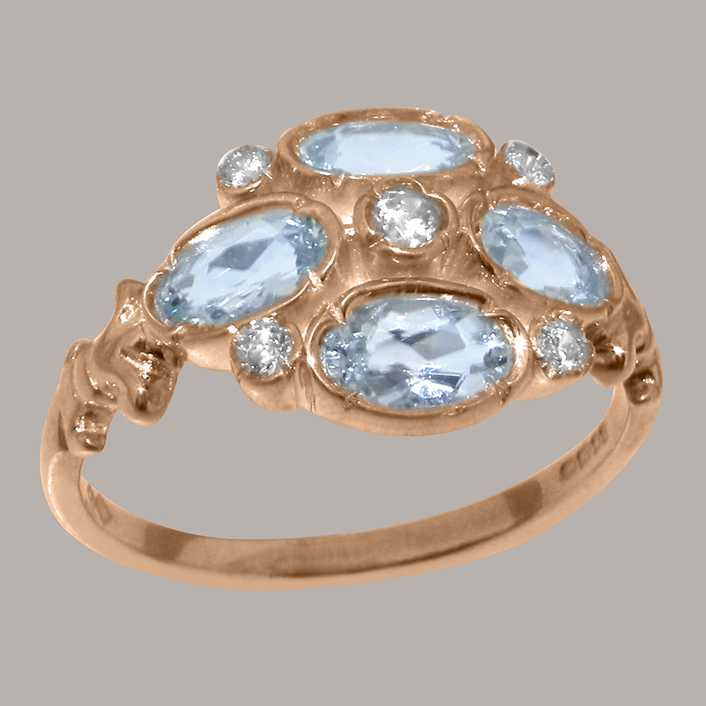 r2720.27.82_1.jpg Solid Rose Gold Natural Diamond & Aquamarine s Ring
