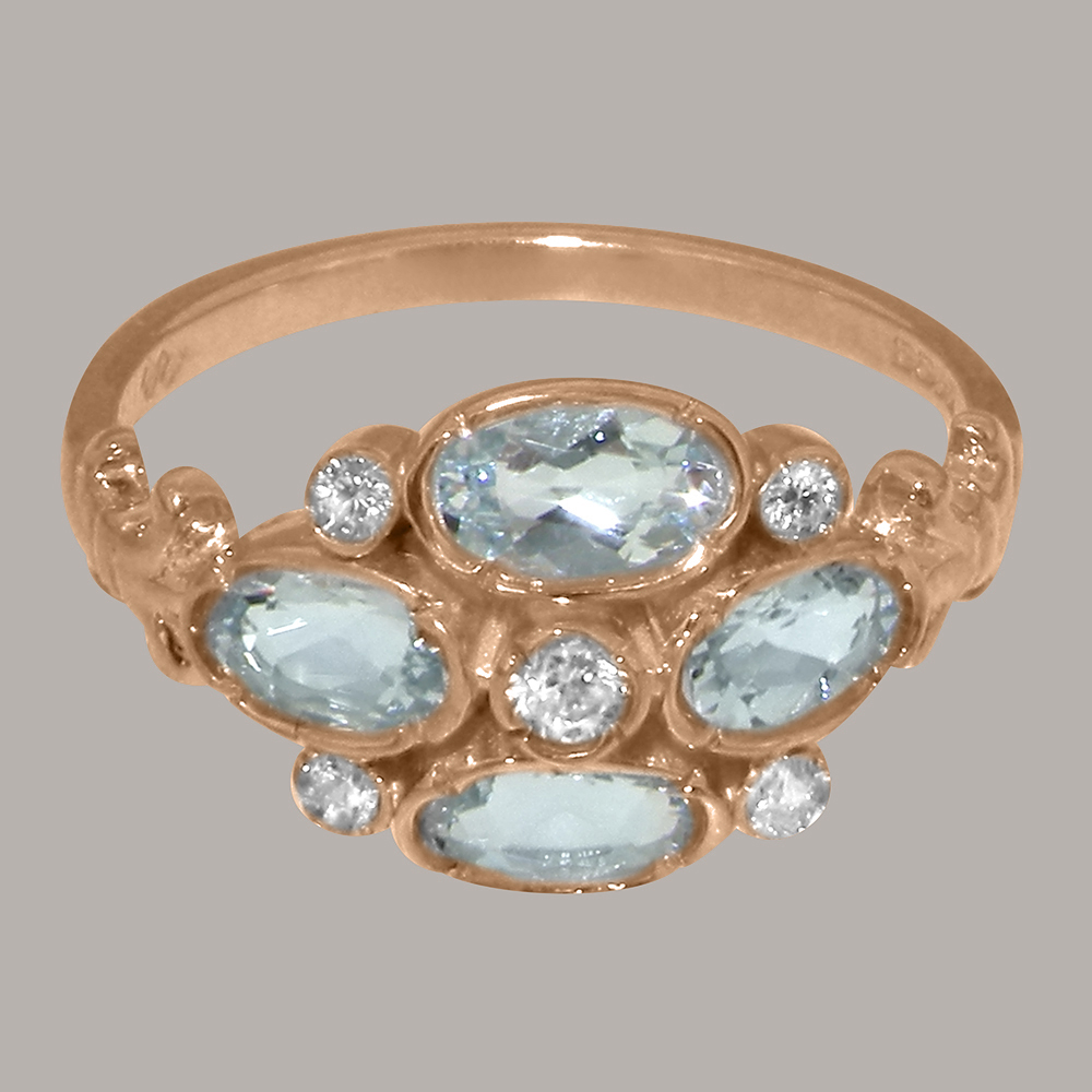 r2720.27.82_4.jpg Solid Rose Gold Natural Diamond & Aquamarine s Ring