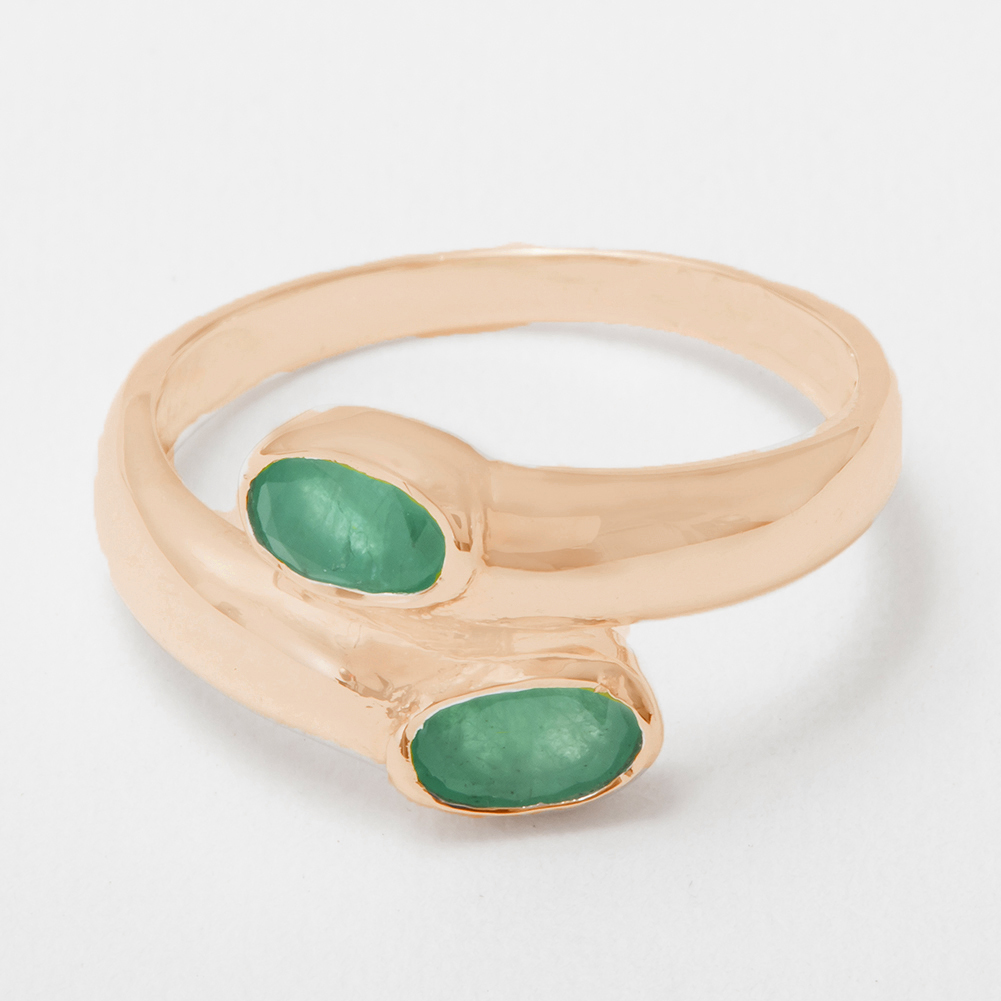 r4008.9_3.jpg Rose Gold Natural Emerald Womens Band Ring