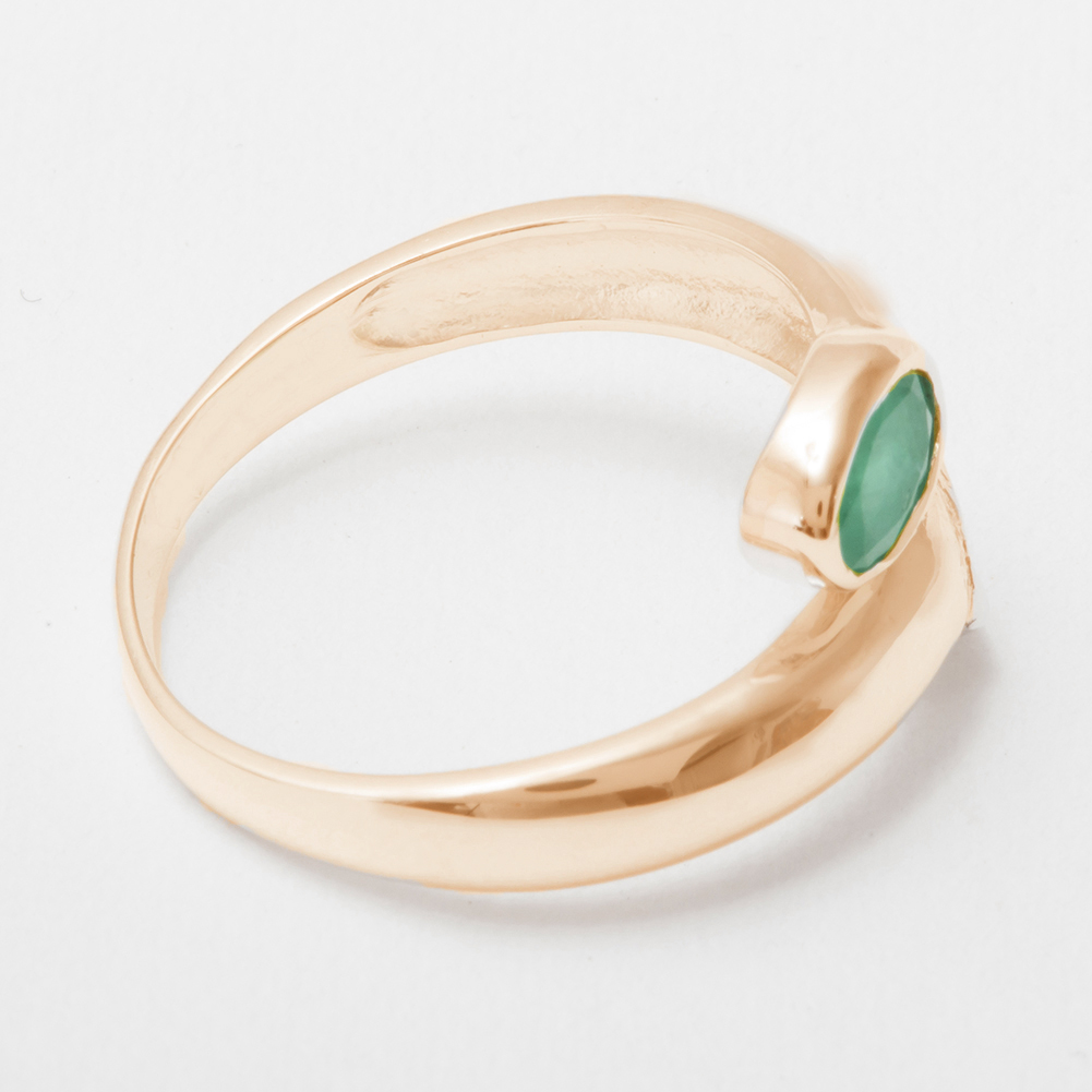r4008.9_4.jpg Rose Gold Natural Emerald Womens Band Ring