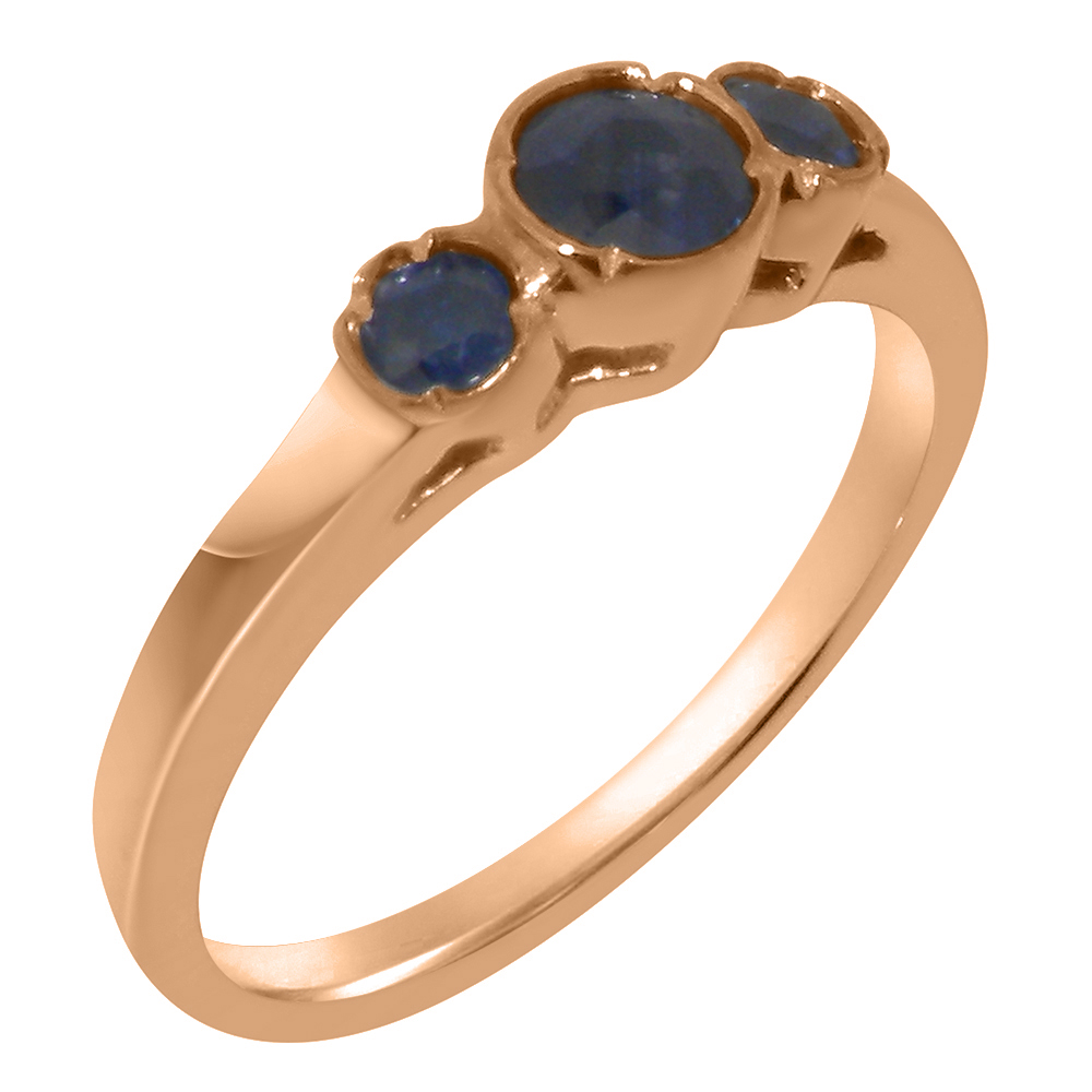 r4010.11.jpg Solid Rose Gold Natural Sapphire Womens Trilogy Ring
