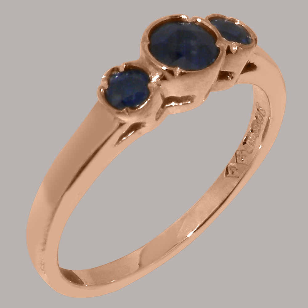 r4010.11_1.jpg Solid Rose Gold Natural Sapphire Womens Trilogy Ring