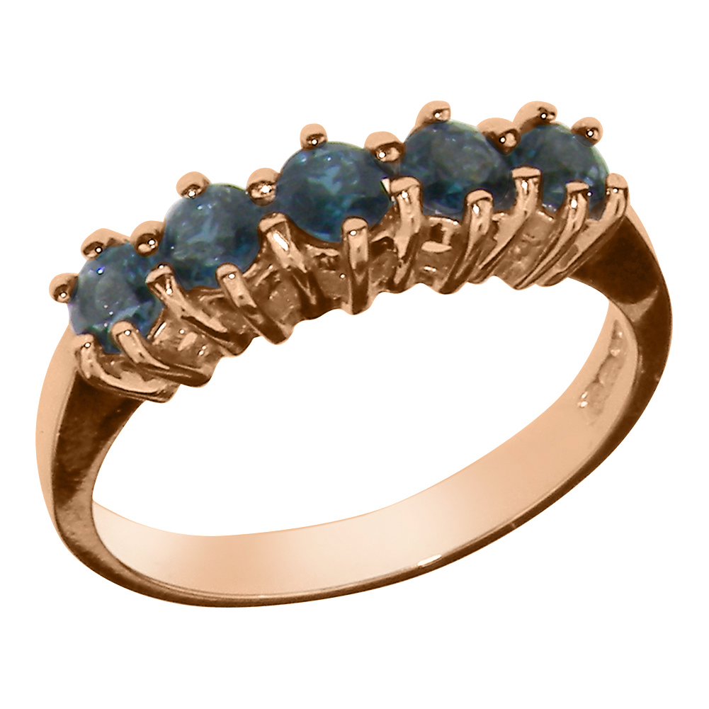 r4039.126.jpg Rose Gold Natural London Blue Topaz Womens Eternity Ring