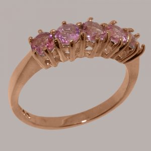 Rose Gold Natural Pink Tourmaline Womens Eternity Ring
