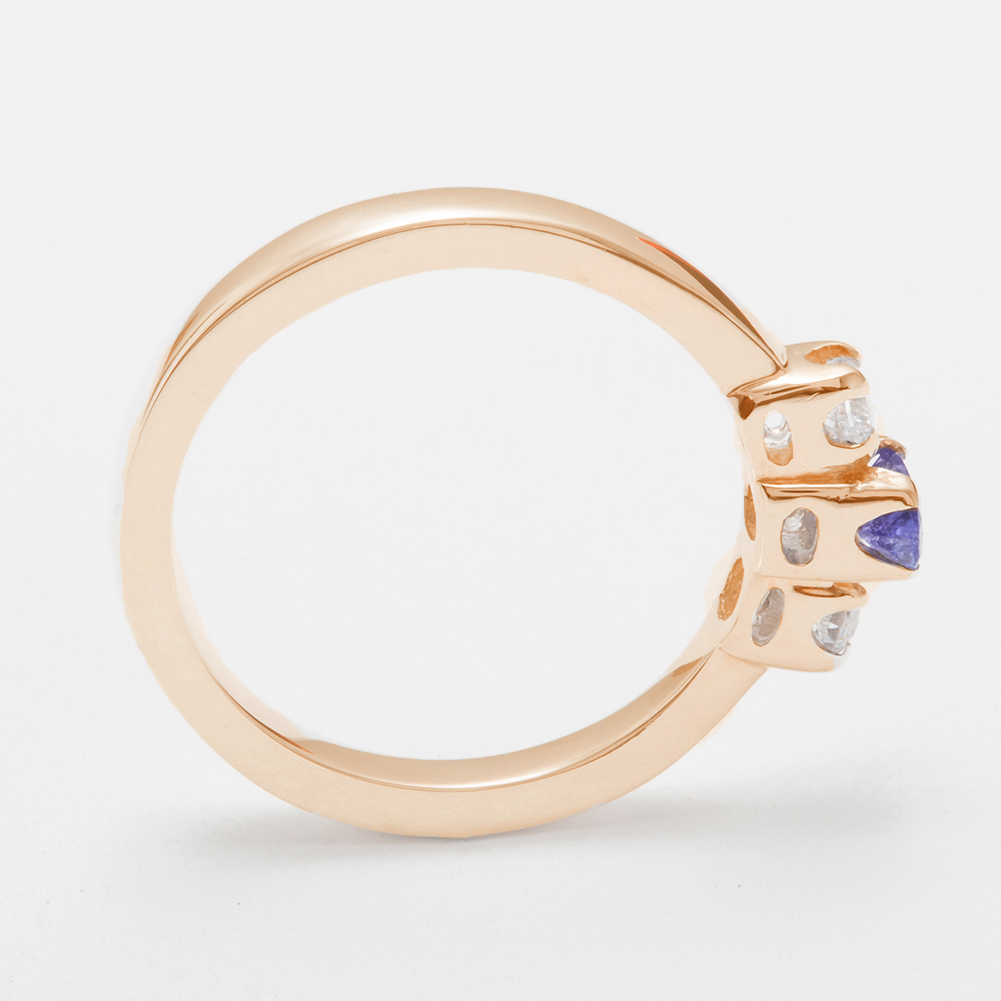 LIOYSIUT Crown Ring Colored Rose Gold White Zirconia Cubic