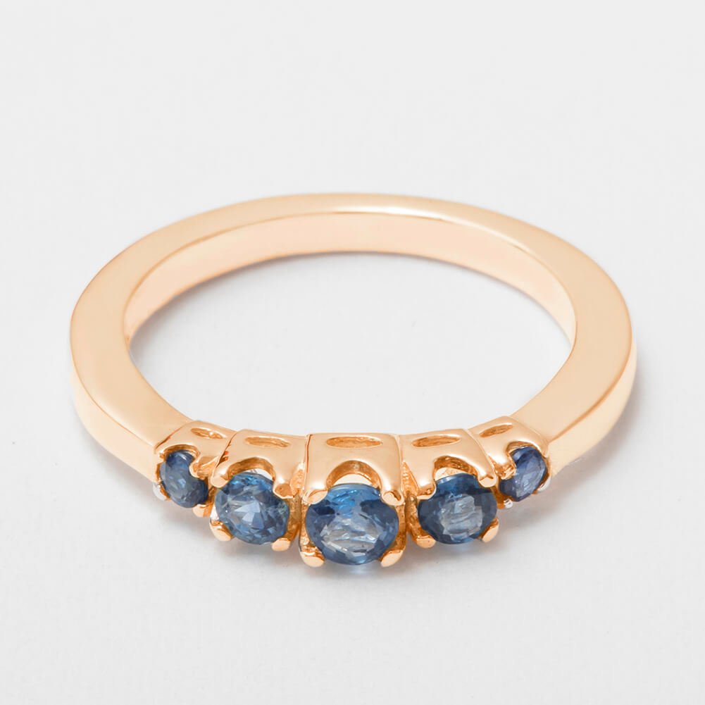 r4111.8_3.jpg Solid Rose Gold Natural Sapphire Womens Band Ring